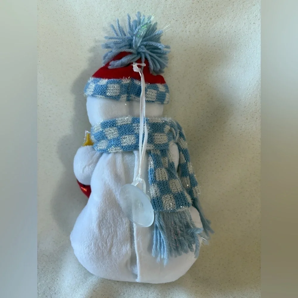 Unbranded Glowing Christmas Plushie Fiber Optic Snowman Holding Christmas Tree